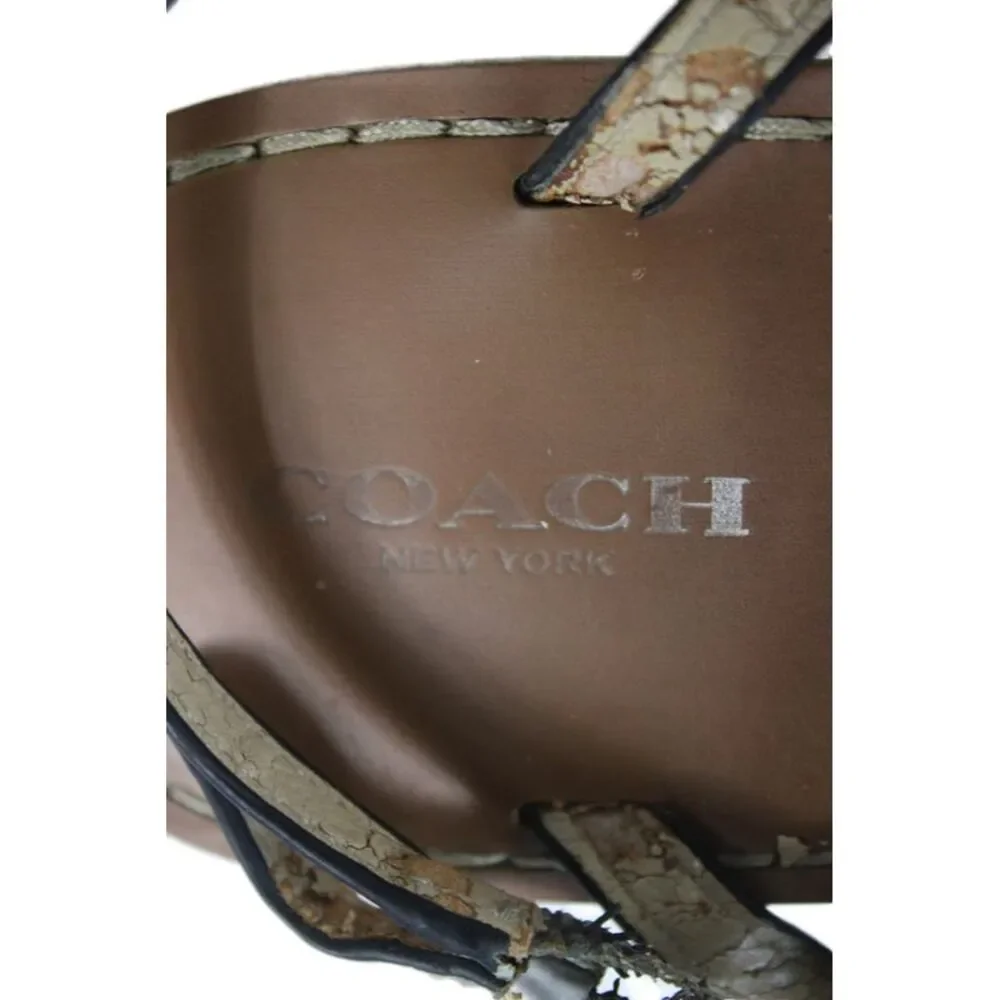 Coach Womens Leather Thong Camara Slingbacks Sandals Silver Size 9 B